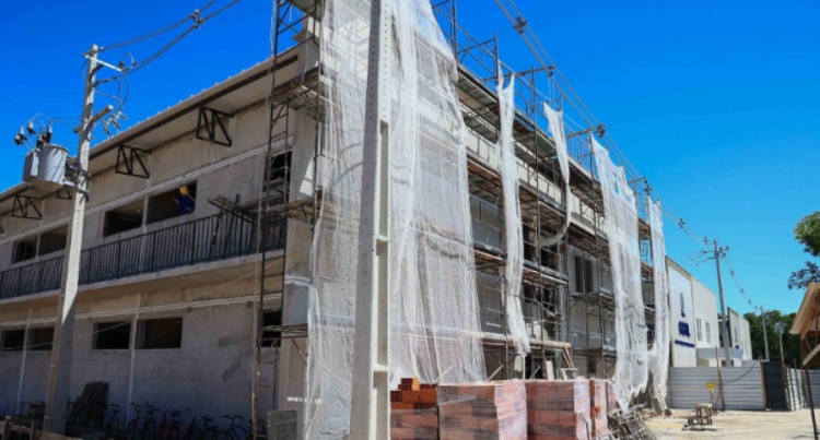 Obras do terceiro bloco de salas de aula do Campus Torquato Neto da Uespi. Foto de divulgação